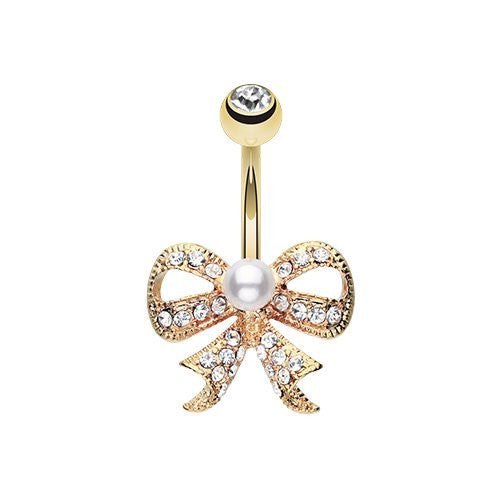 Splendid Bow-Tie 316L Surgical Steel Belly Button Ring