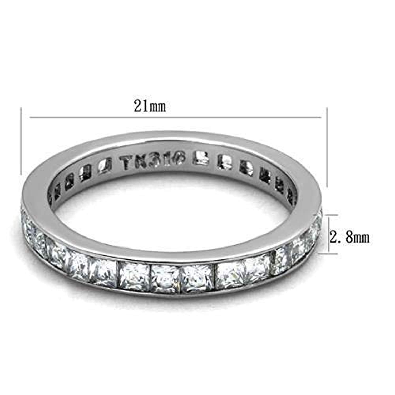 WildKlass Stainless Steel Ring High Polished (no Plating) Women AAA Grade CZ Clear