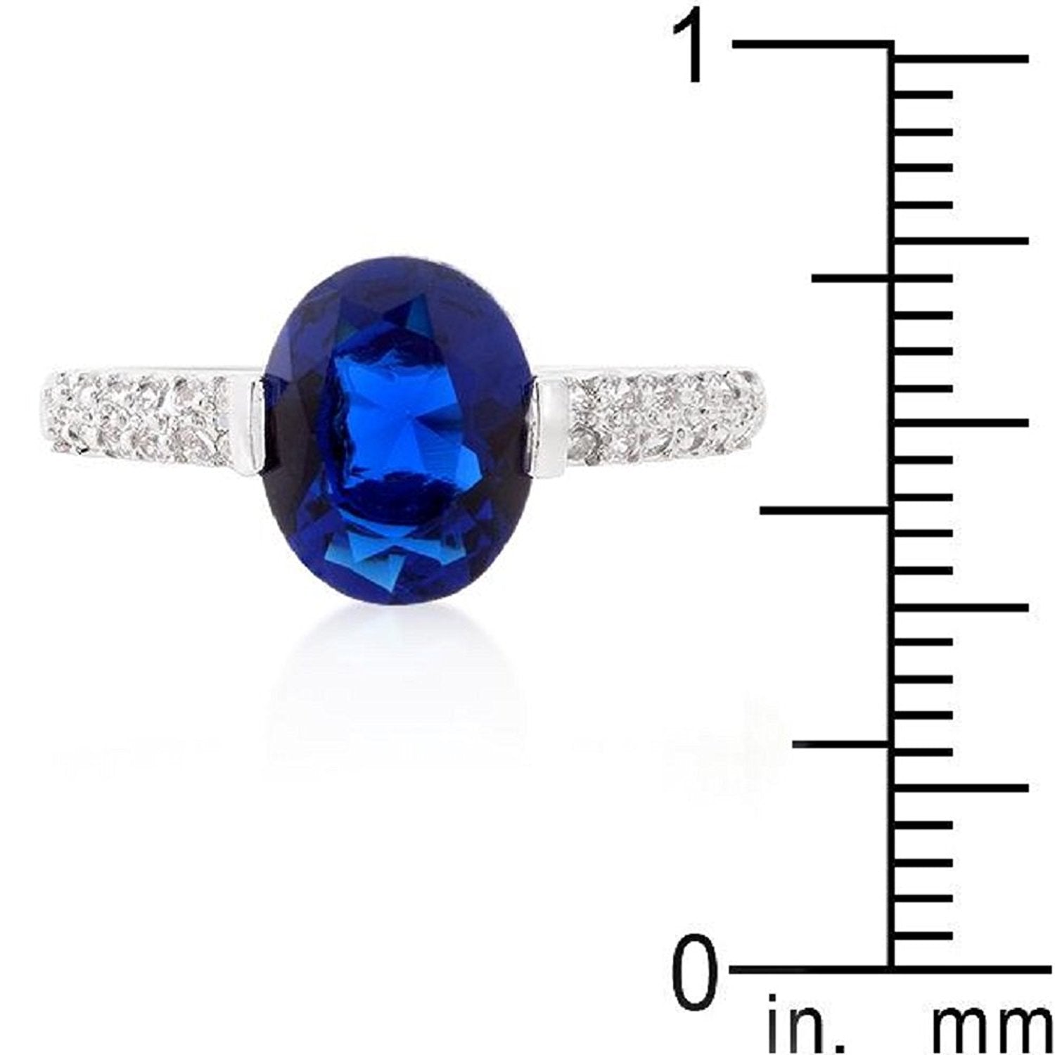 WildKlass Blue Oval Cubic Zirconia Engagement Ring