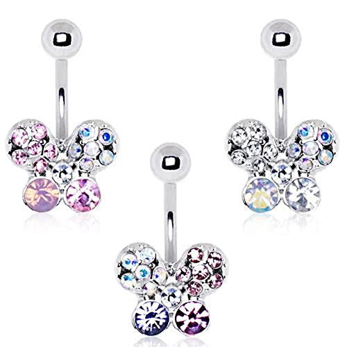 316L Stainless Steel Art of Brilliance Butterfly Gleam WildKlass Navel Ring