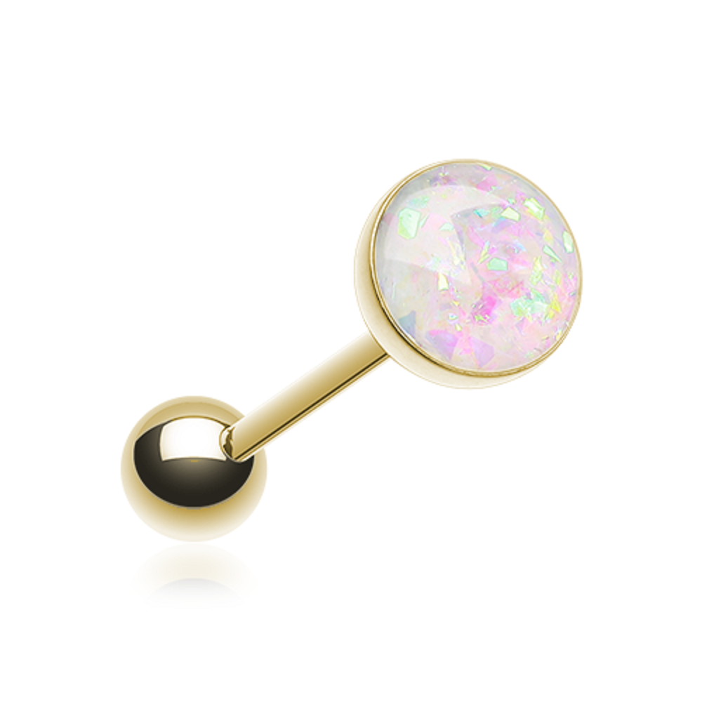 Golden Opal Sparkle WildKlass Barbell Tongue Ring