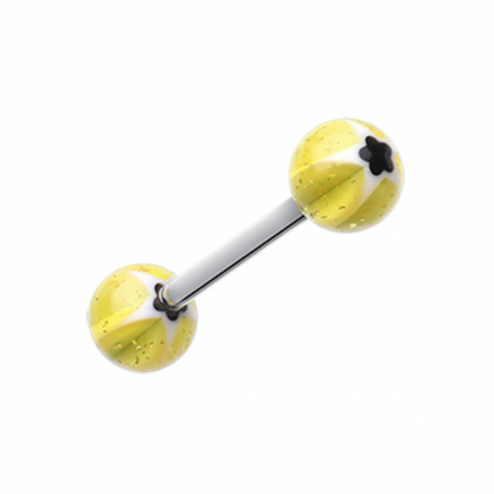 Star Punch Acrylic Top Barbell Tongue Ring