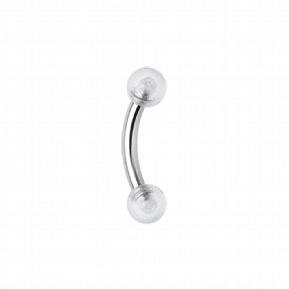 Acrylic Ball Curved Barbell Eyebrow Ring