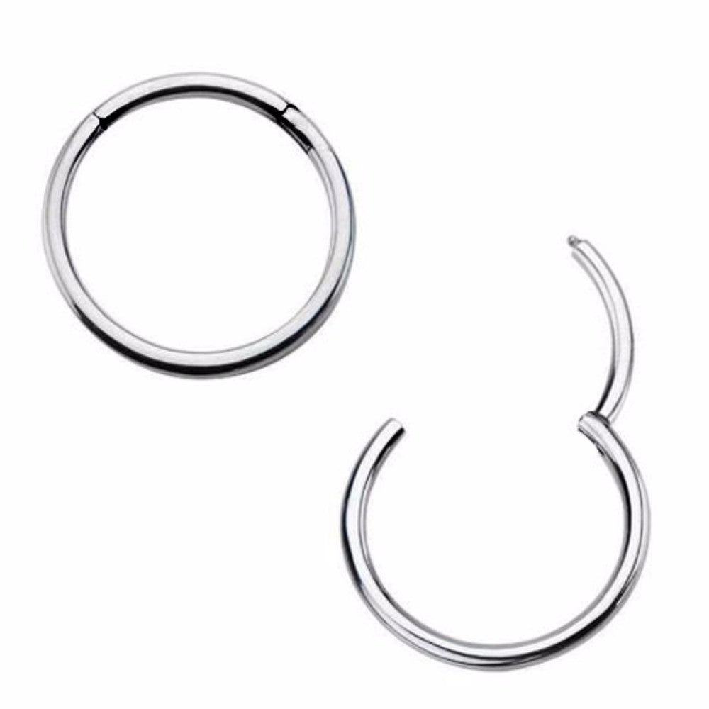 316L Surgical Steel Silver Hinged 