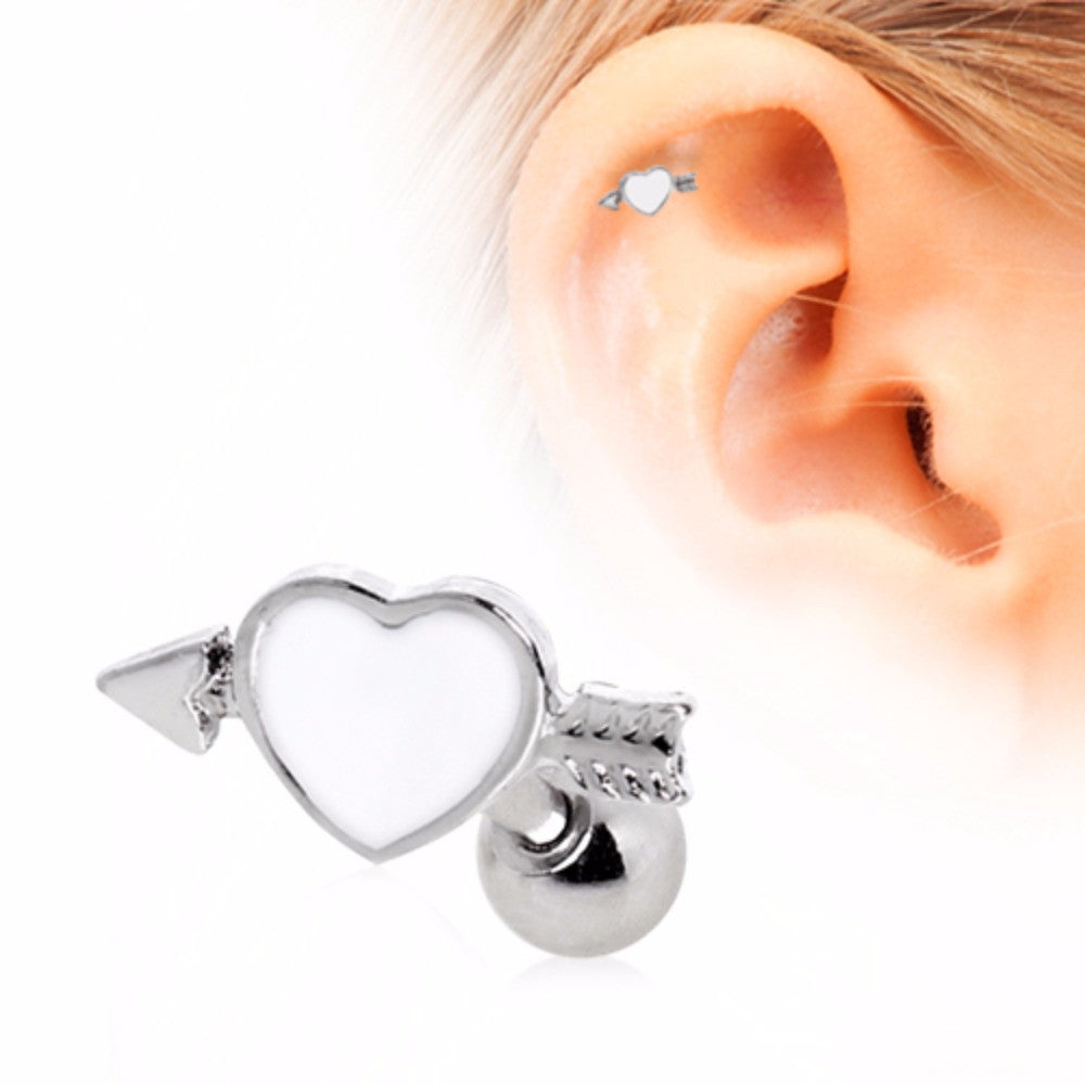 316L Surgical Steel Arrow Through Your Heart Cartilage Earring ...