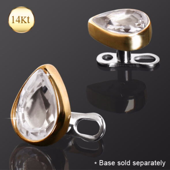 14Kt Gold Tear Drop Dermal Top-WildKlass Jewelry