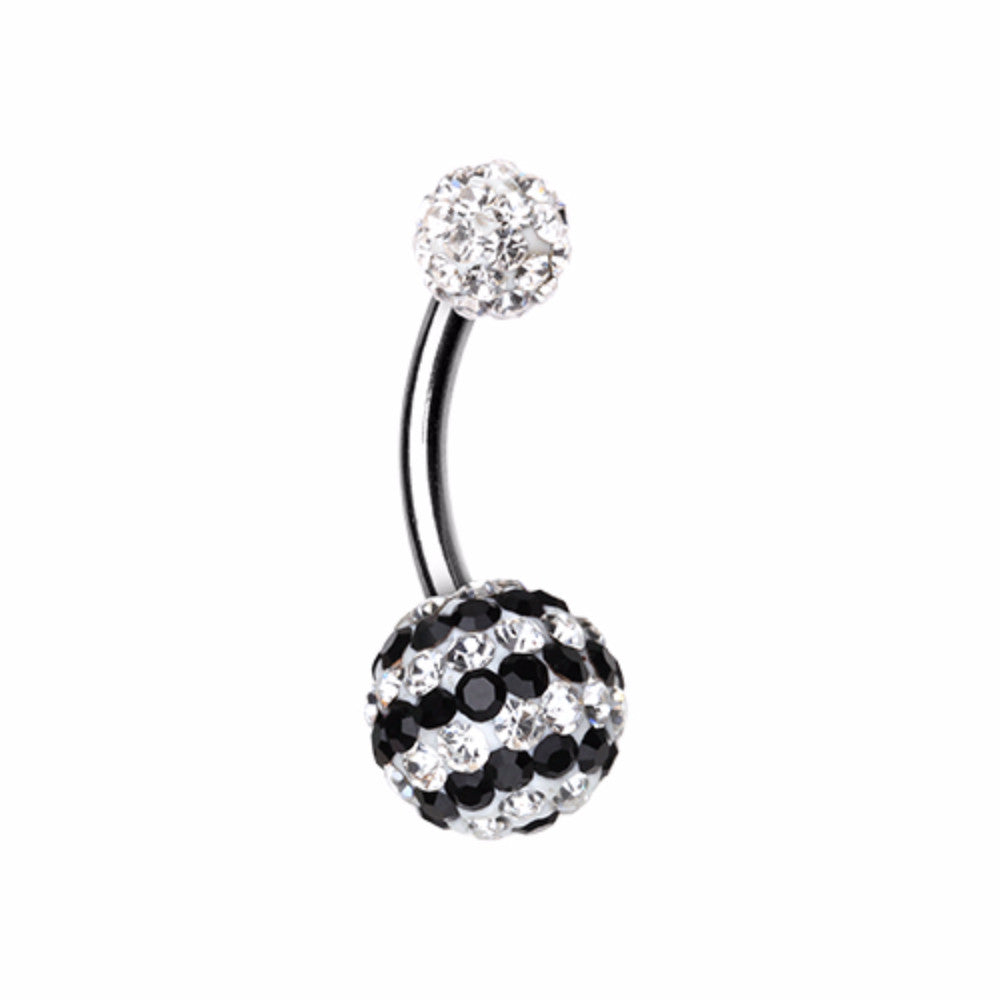 Dazzling Stripes Multi-Sprinkle Dot Belly Button Ring