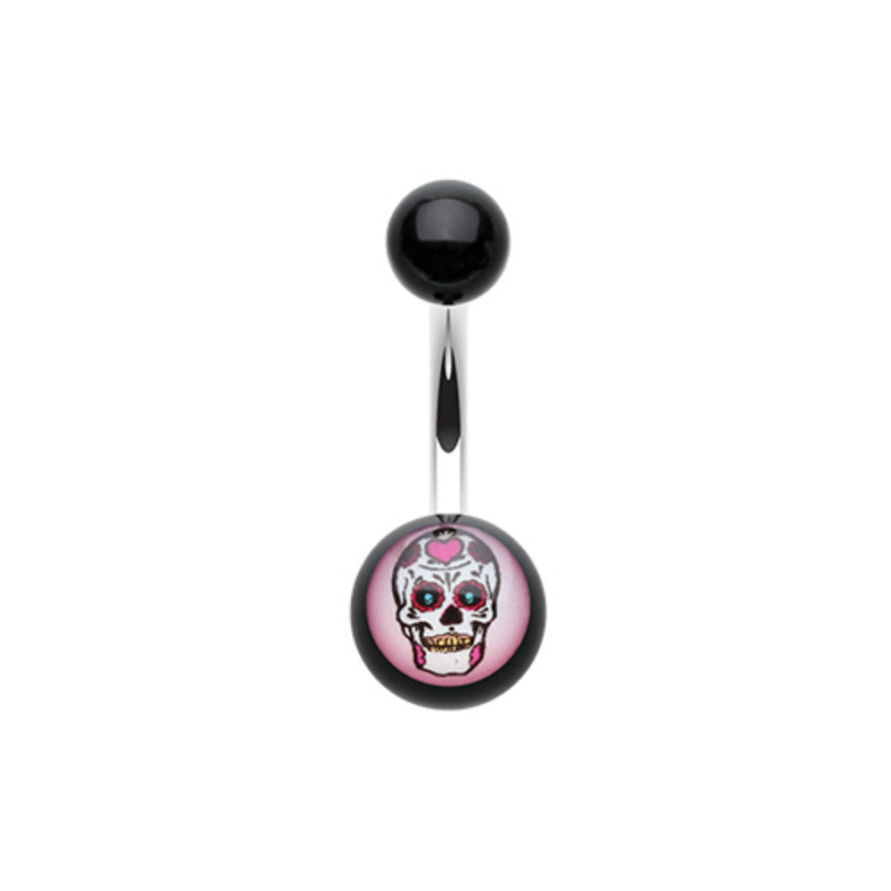 Sugar Skull Acrylic Logo Belly Button Ring