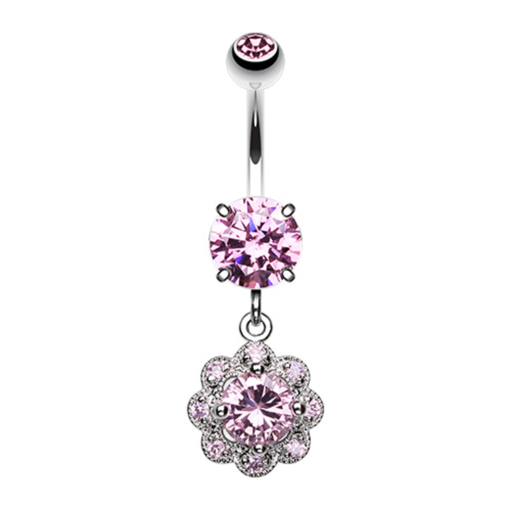 Dazzling Flower Belly Button Ring – WildKlass Jewelry