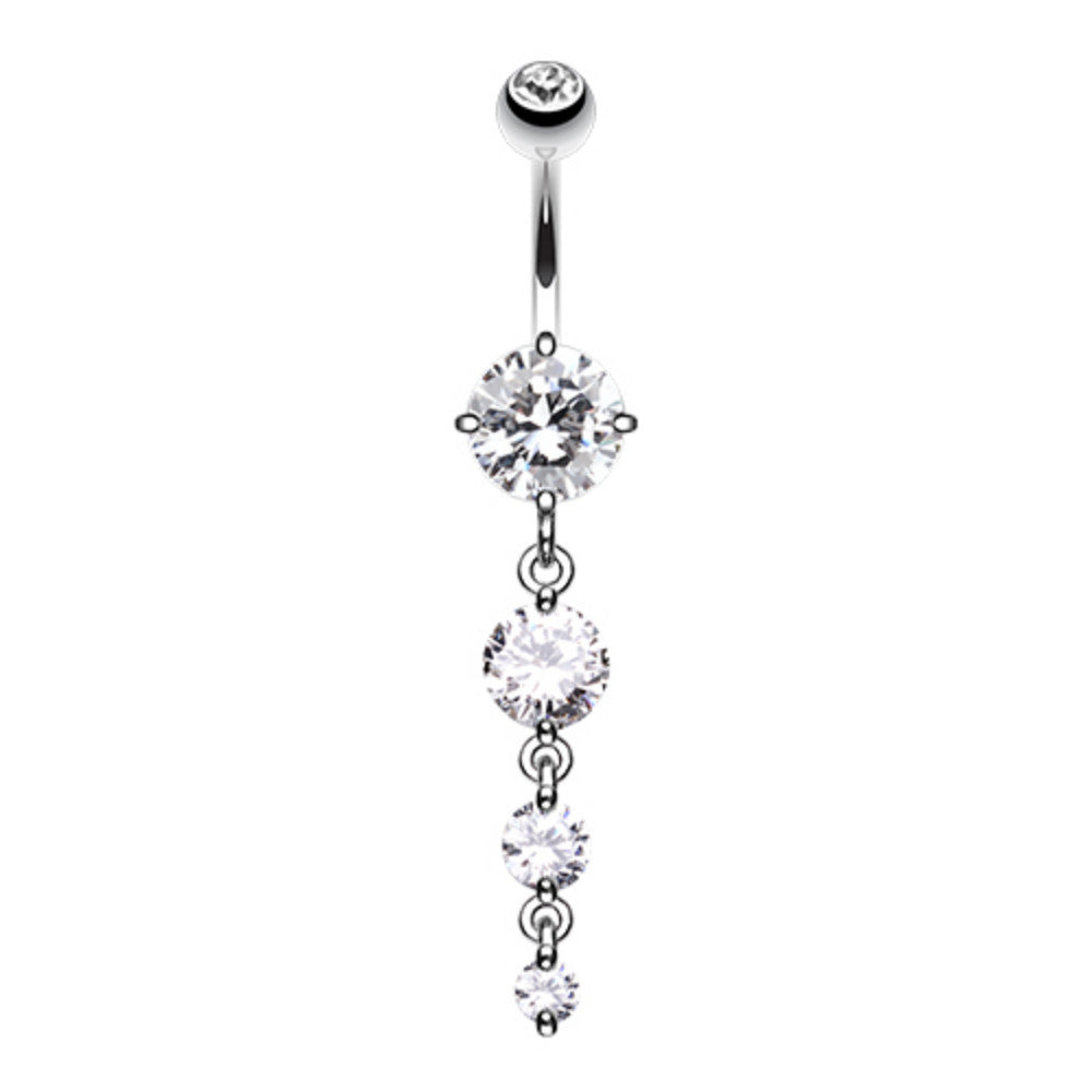 Brilliant Gem Cascade Belly Button Ring – WildKlass Jewelry