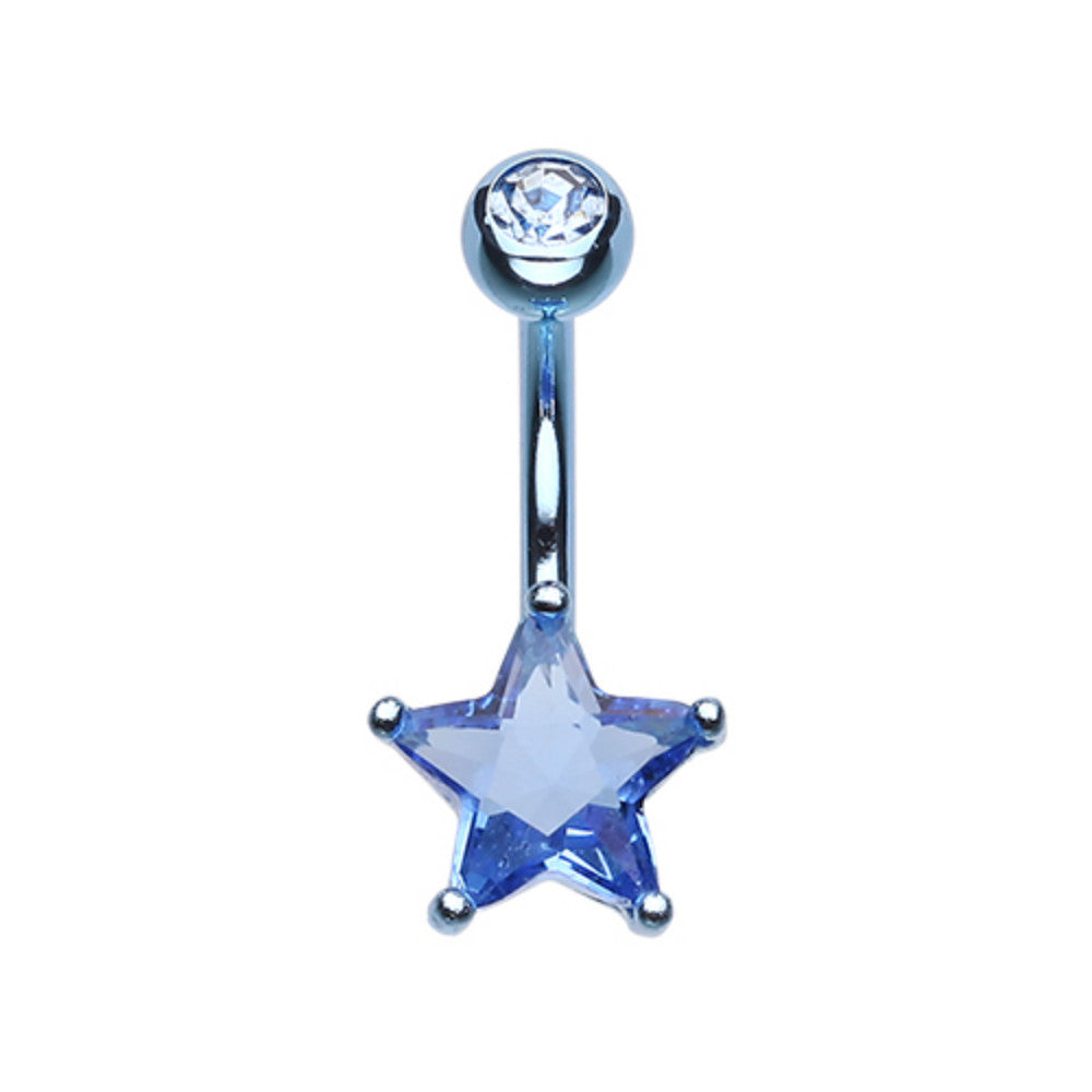 Colorline Star Prong Sparkle Belly Button Ring