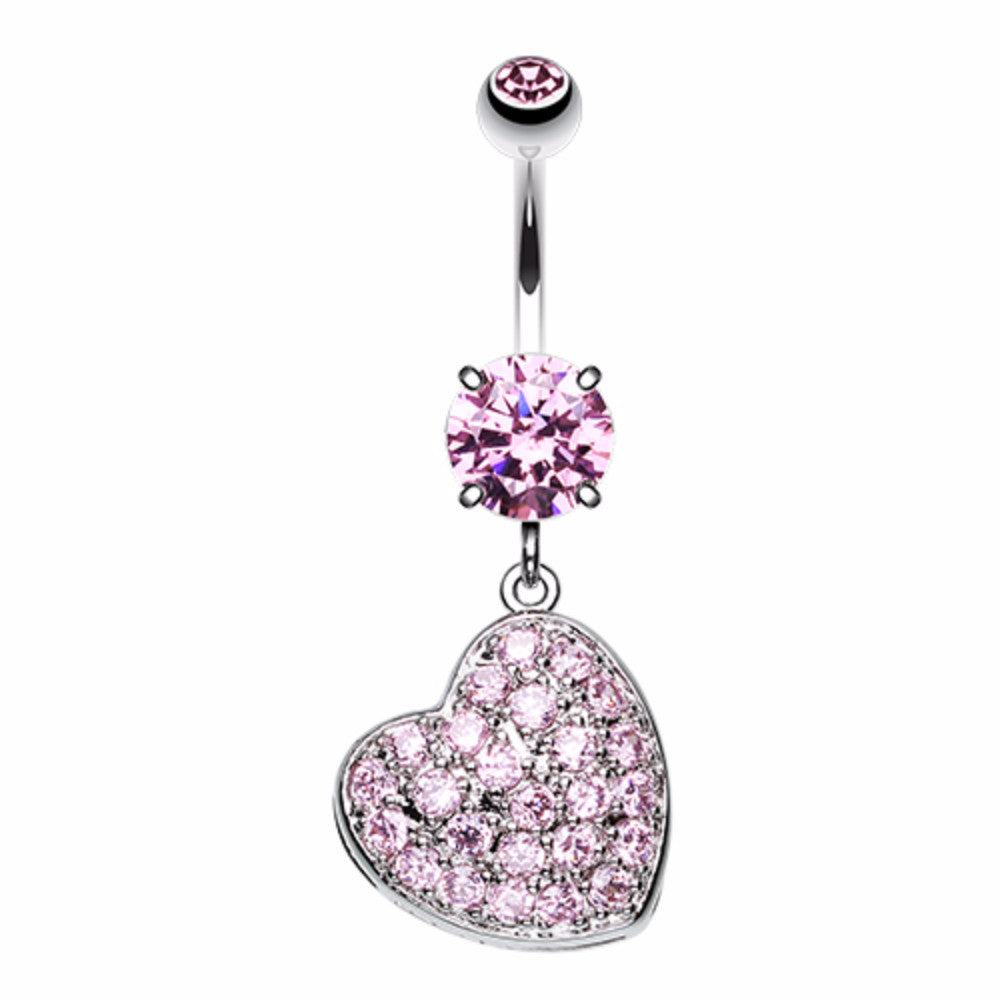 Textured Heart Sparkle Belly Button Ring – WildKlass Jewelry
