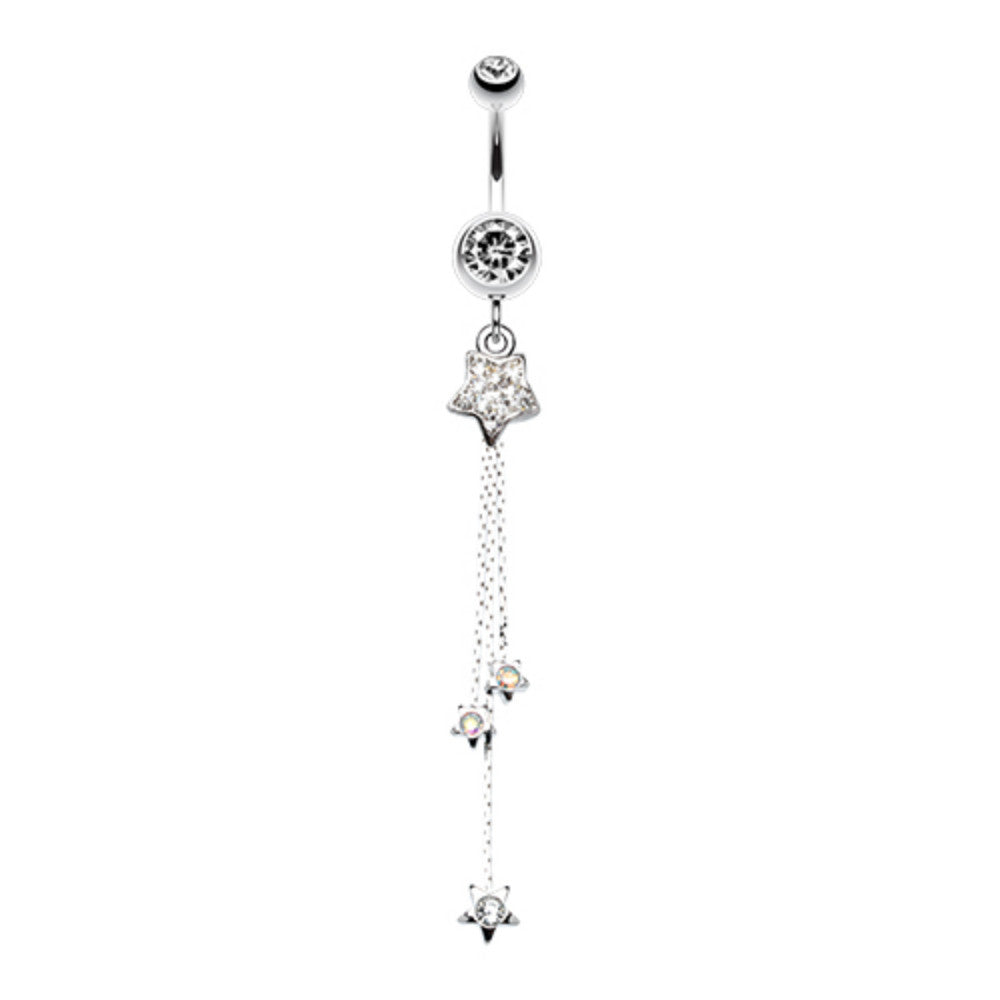 Delicate Star Sparkles Belly Button Ring