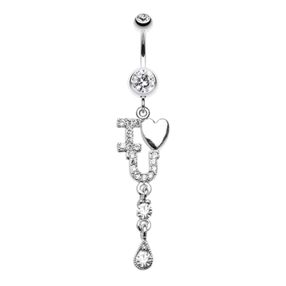 I Heart You Sparkle Belly Button Ring – WildKlass Jewelry