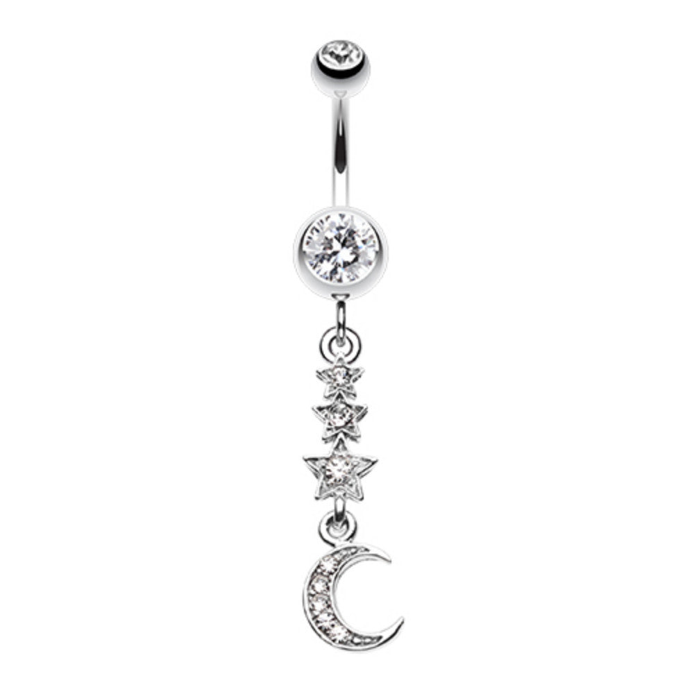 Beaming Stars and Moon Belly Button Ring – WildKlass Jewelry