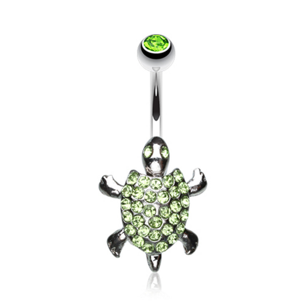 Adorable Turtle Dance Belly Button Ring