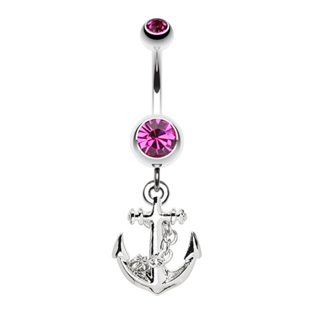 Classic Anchor Dangle Belly Button Ring – WildKlass Jewelry