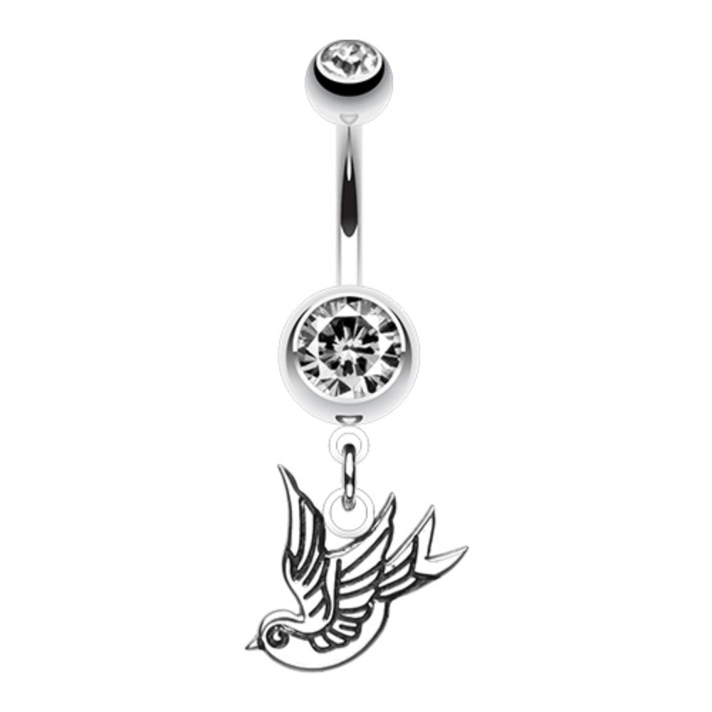 Flying Mini Swallow Belly Button Ring