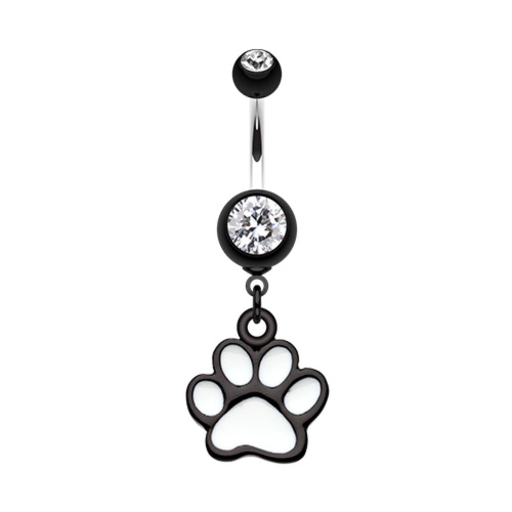 Paw Print Belly Button Ring