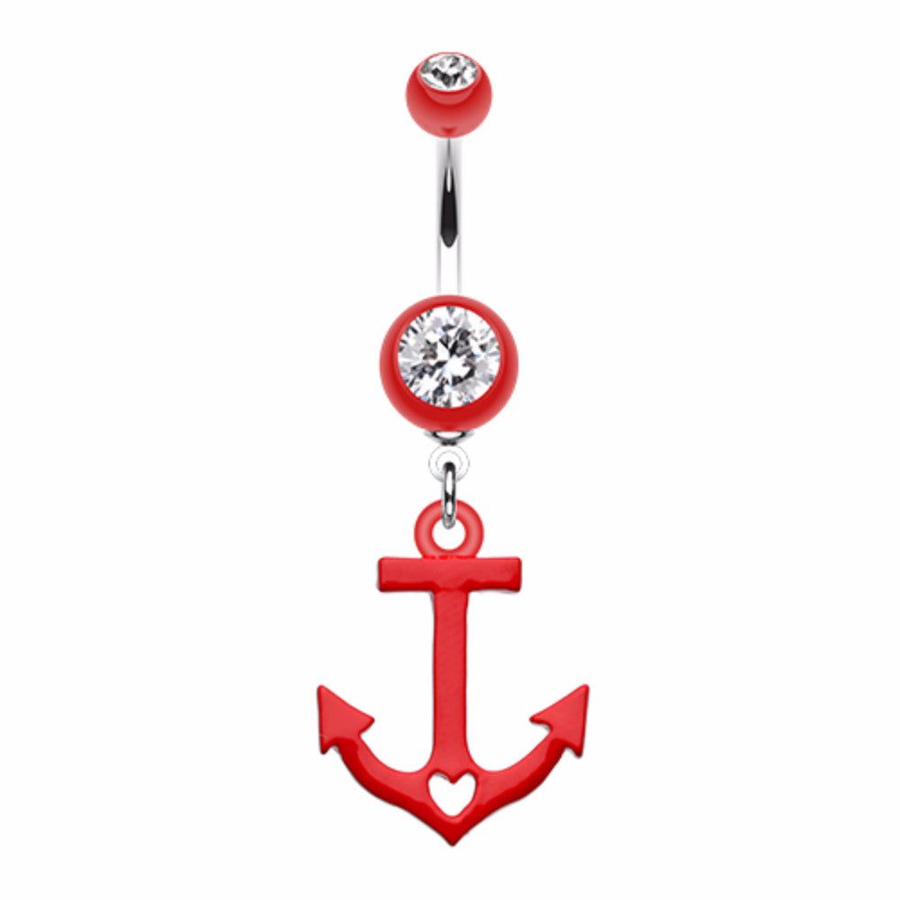 Love Anchor Heart Belly Button Ring