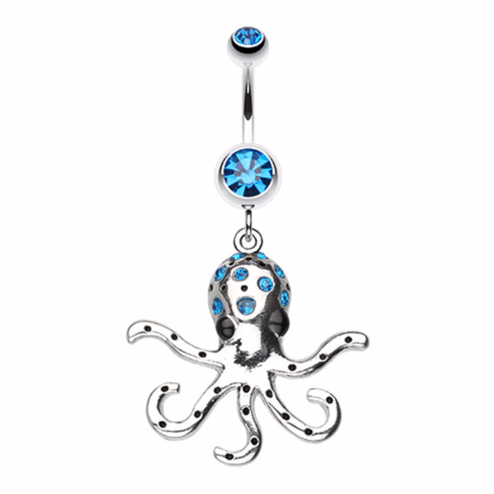 Octopus Sparkle Belly Button Ring