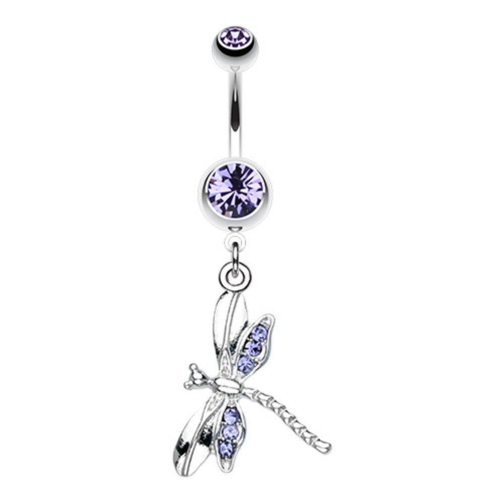 Dragonfly Wing Sparkle Belly Button Ring – WildKlass Jewelry