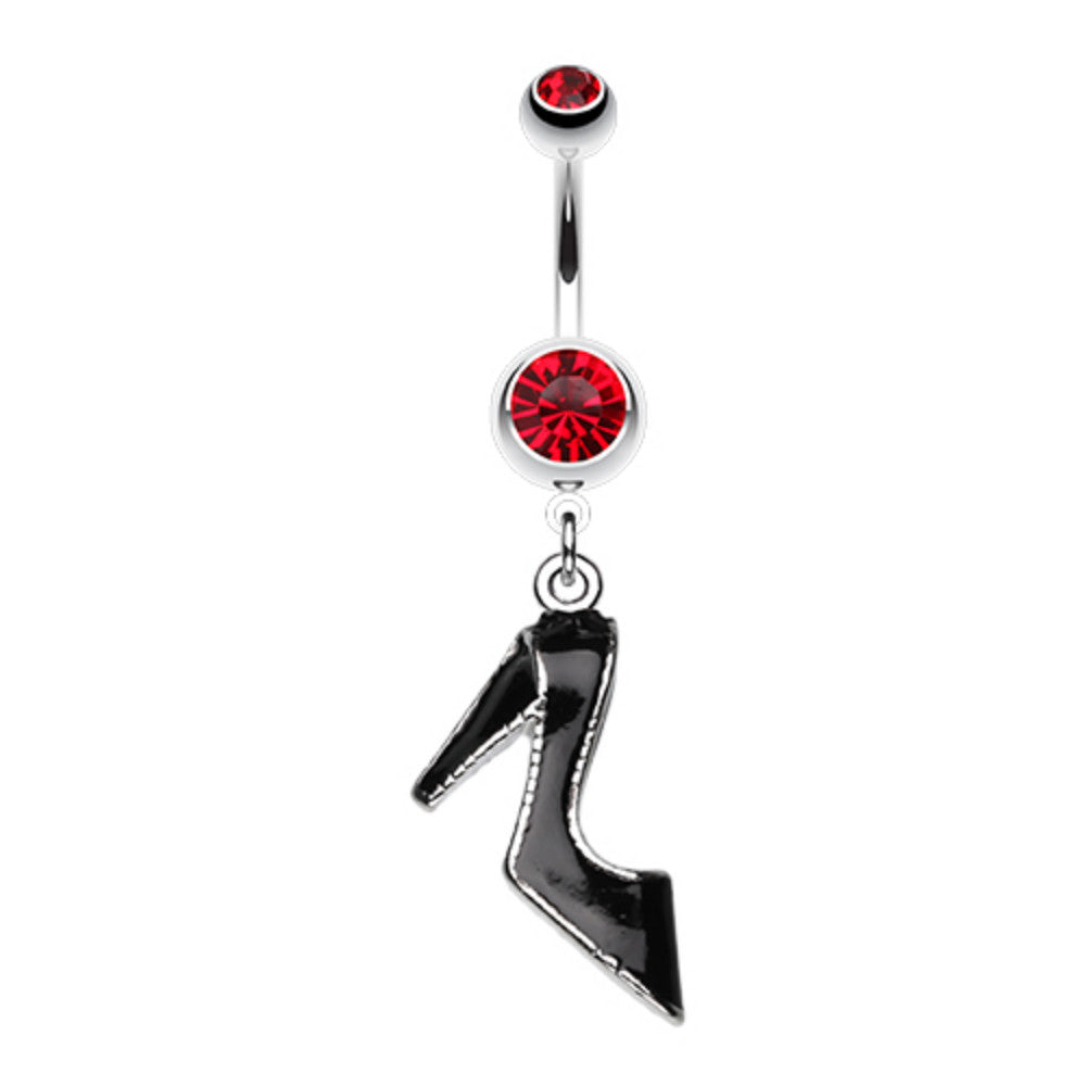 Black Stiletto High Heel Belly Button Ring