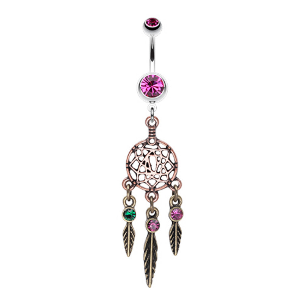 Majestic Elegance Dream Catcher Belly Button Ring – WildKlass Jewelry