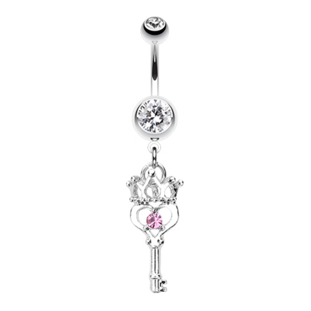 Crowned Heart Key Belly Button Ring – WildKlass Jewelry