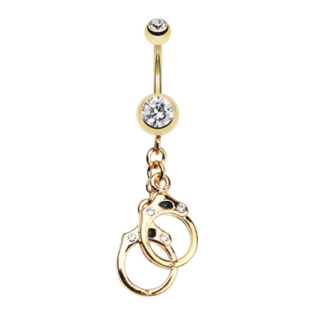 Golden Handcuff Sparkle Belly Button Ring