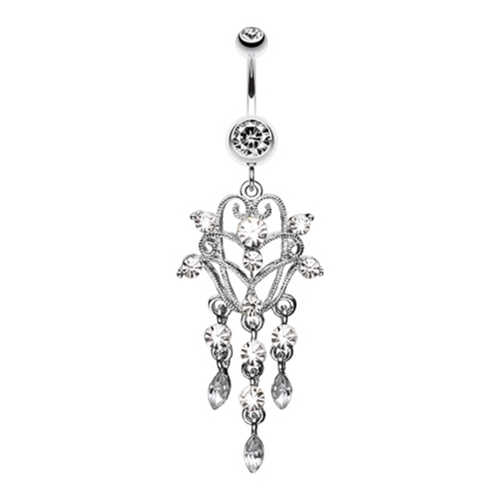 Chandelier Filigree Sparkle Belly Button Ring