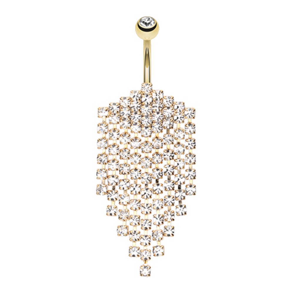 Shimmering Golden Array Belly Button Ring