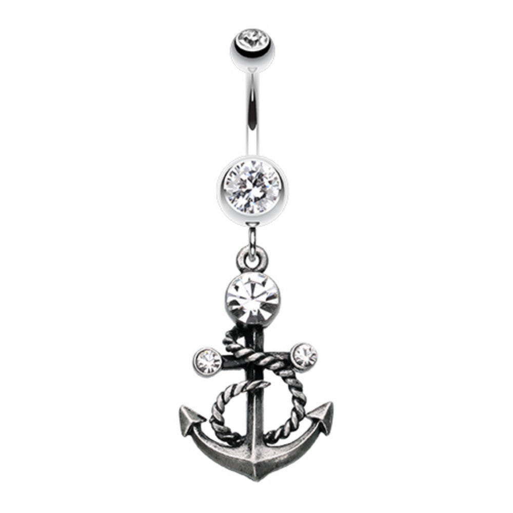 Antique Finish Classy Anchor Belly Button Ring – WildKlass Jewelry