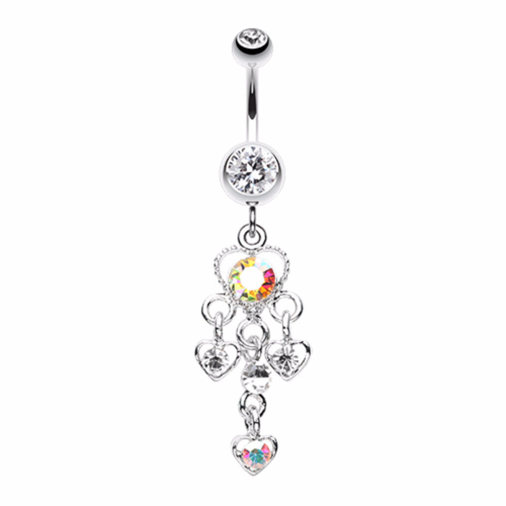 Sparkle Multi Heart Belly Button Ring