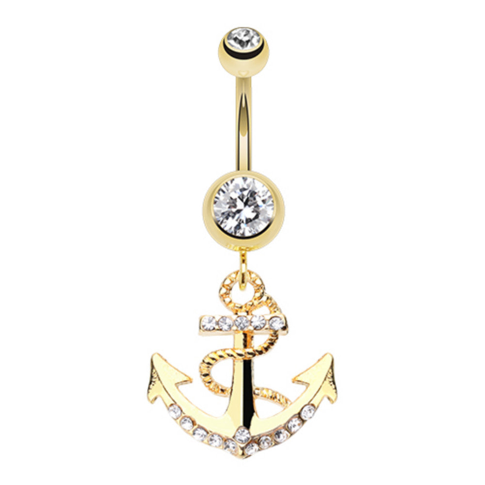 Golden Anchor Dock Belly Button Ring