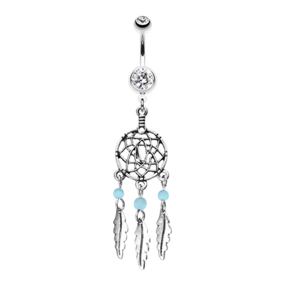 Classic Beaded Dream Catcher Belly Button Ring