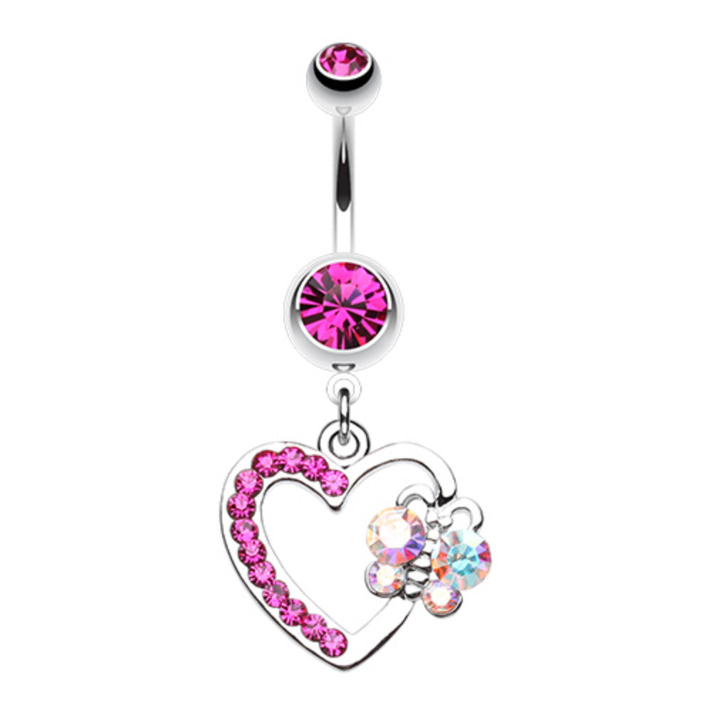 Butterfly Journey Heart Belly Button Ring