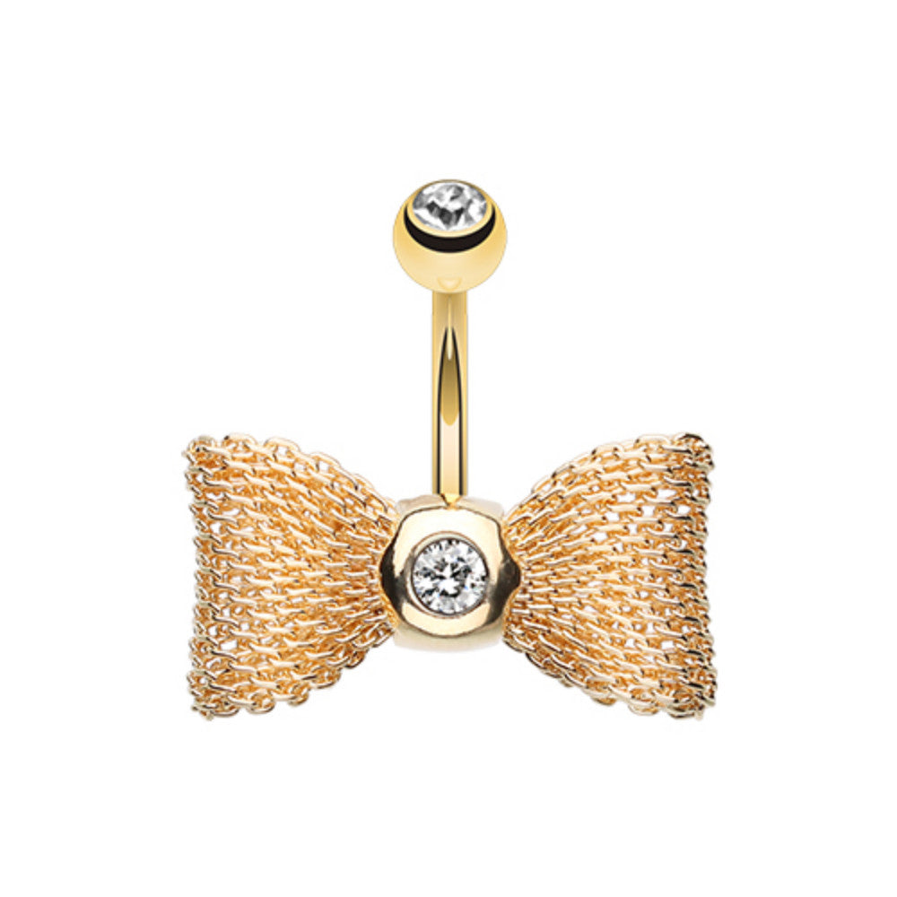 Adorable Mesh Bow-Tie Belly Button Ring