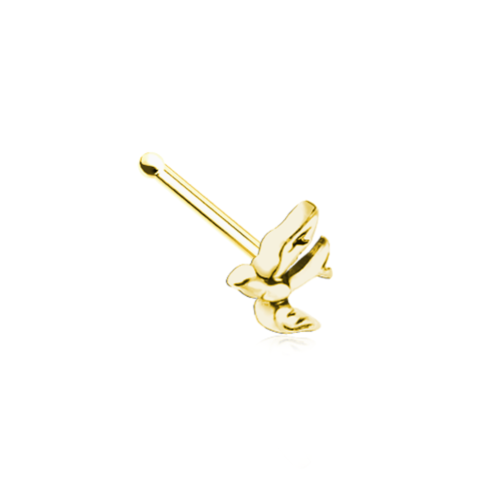 Golden Soaring Swallow WildKlass Nose Stud Ring