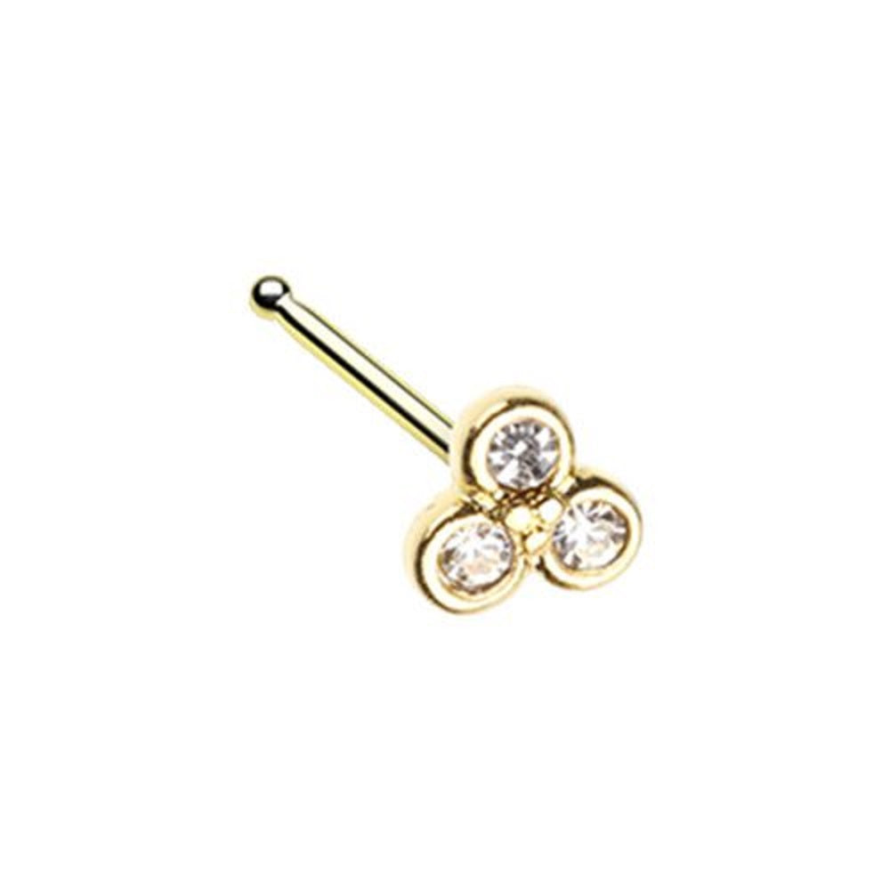 Golden Bezel Trilogy WildKlass Nose Stud Ring