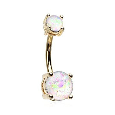 Golden Opal Sparkle Belly Button Ring