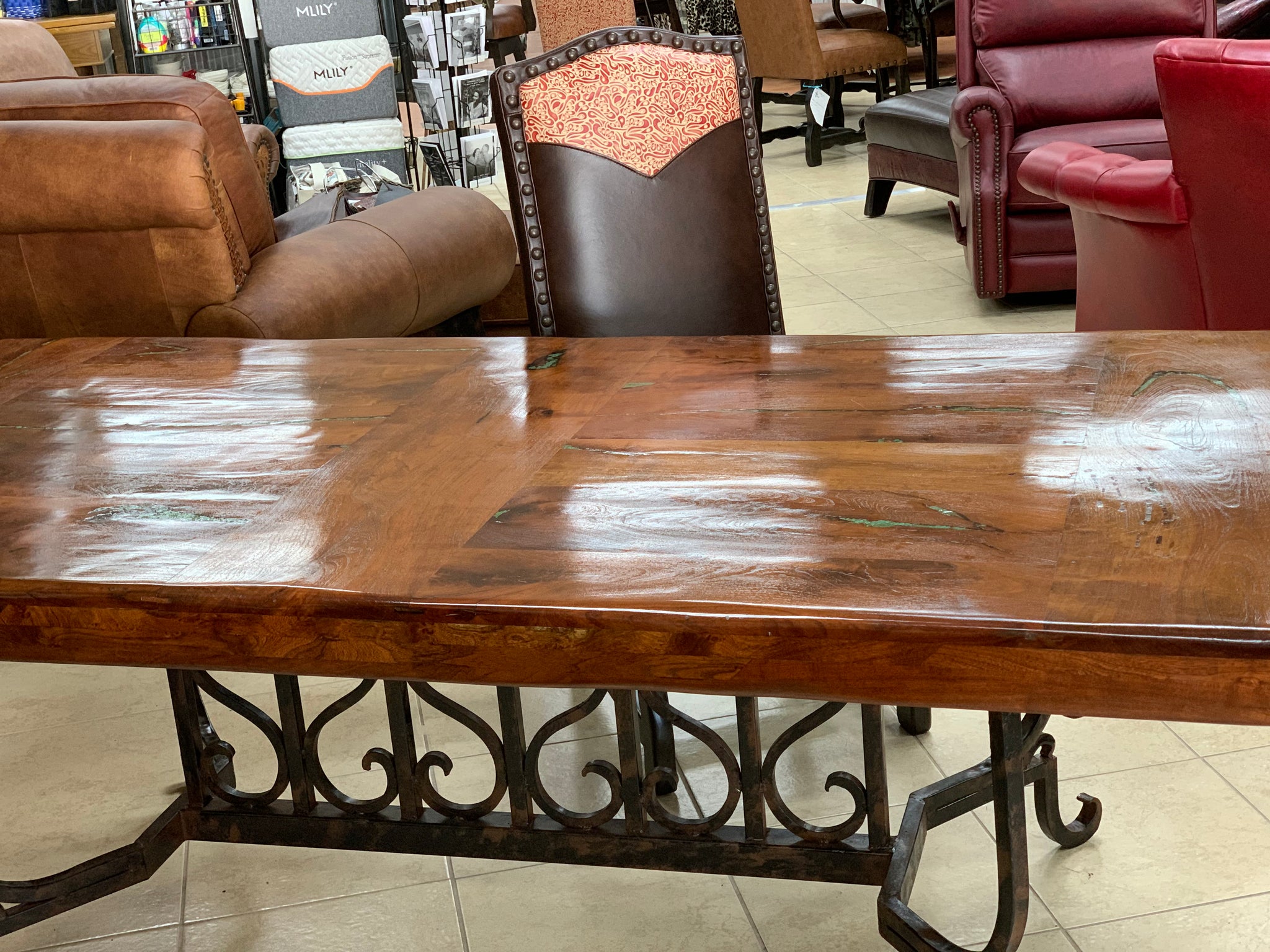turquoise inlay dining room table