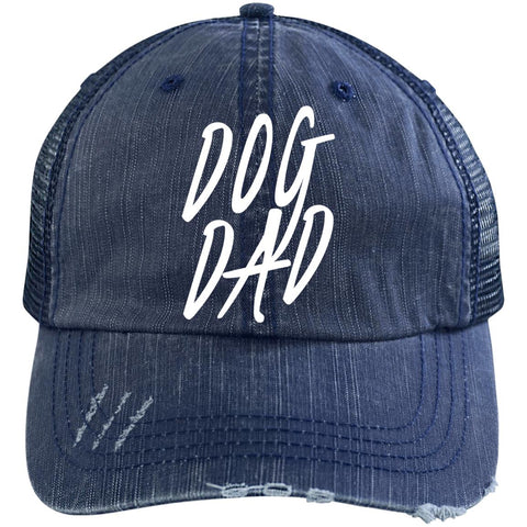 Dog Dad Cap - Distressed Unstructured Trucker Cap