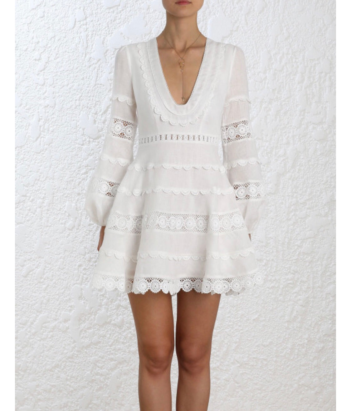 white boho embroidered dress