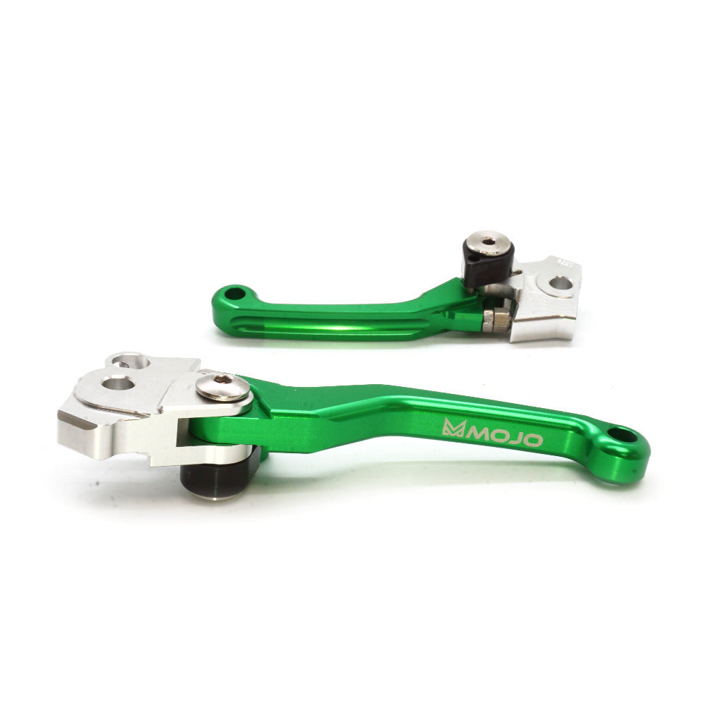 Kawasaki Folding Clutch/Brake Lever Set &verbar; BLEM-KAW-LS1-GRN [OPEN PACKAGE RETURN]