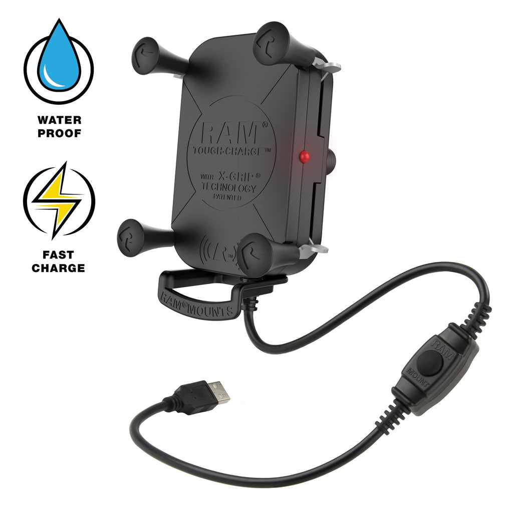 Ram Tough-Charge w/ X-Grip 10W Waterproof Wireless Charging Holder &verbar; RAM-HOL-UN12WB