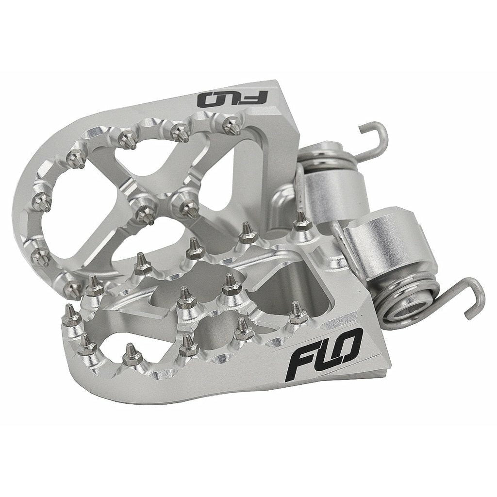 FLO Motorsports Silver Lowered Footpegs for KTM/Husqvarna 2016-2022