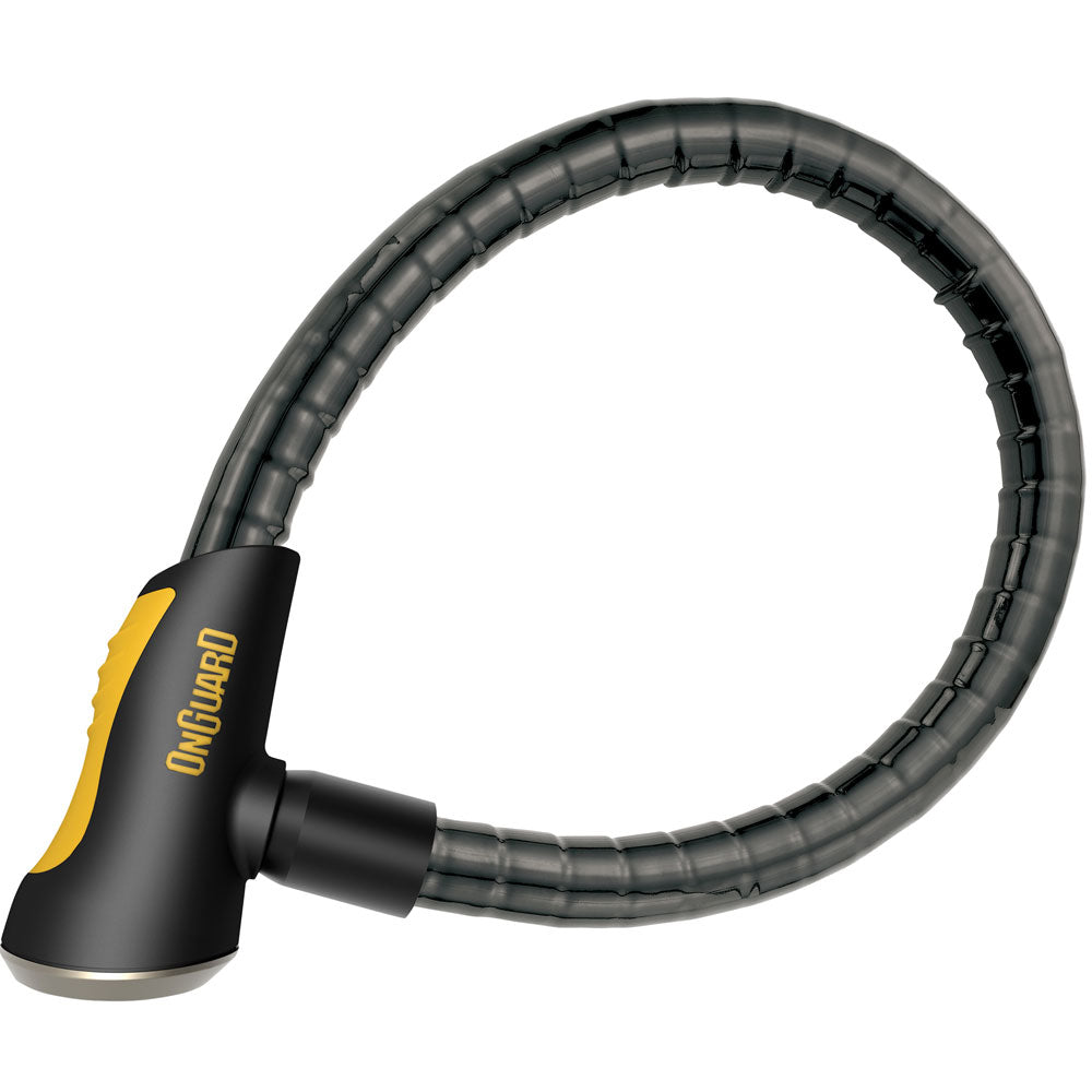 OnGuard Rottweiler Armored Cable Lock Black/Yellow 7 Ft &verbar; 8023L
