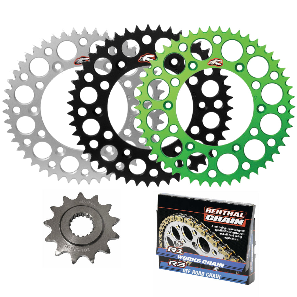 Renthal Chain & Ultralight Sprocket Kit Kawasaki KX80-100 87-22