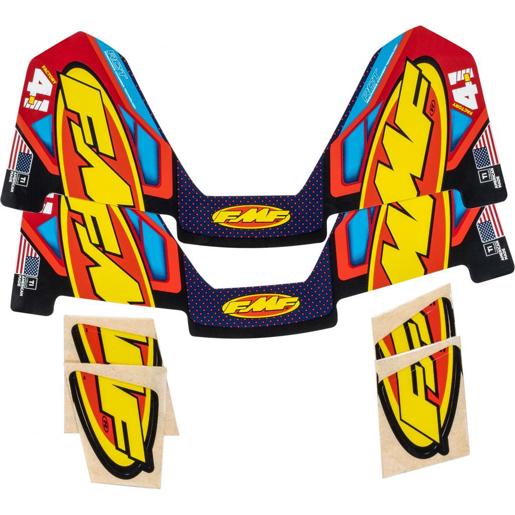 Maschera Moto FMF Powerbomb Rocket Blu Oro Lente Oro Specchiata